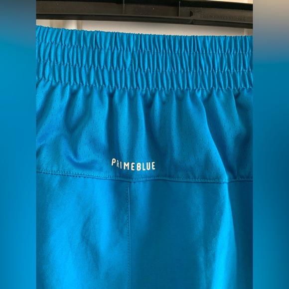 Adidas Athletic Mens Shorts 35W Primeblue Saturday 7" Inseam Sharp Blue Parley - Picture 3 of 13